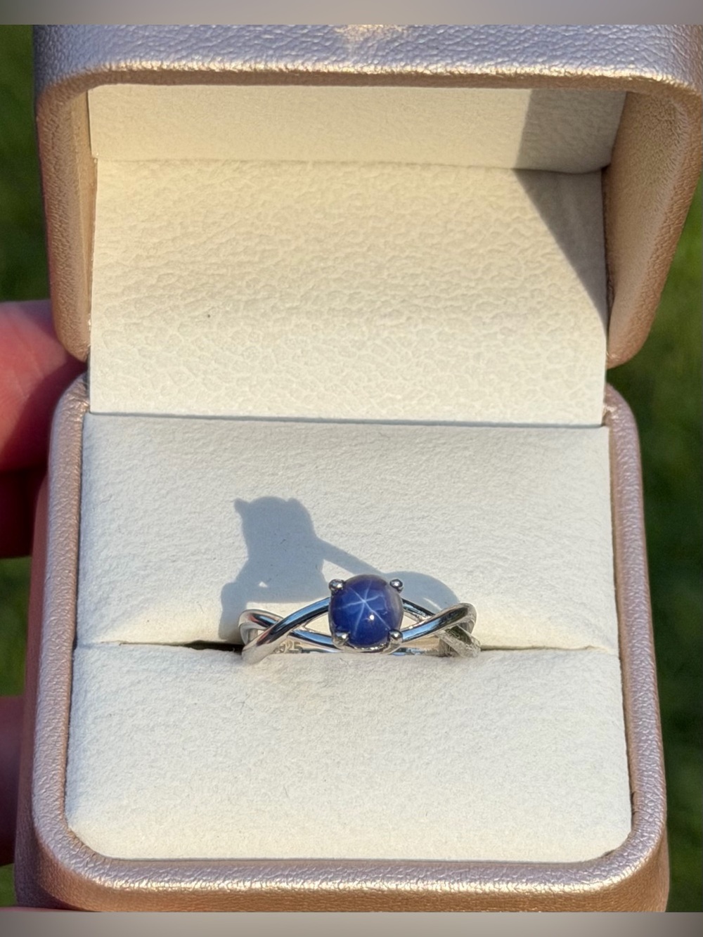 Exquisite Natural 6 Rays 1.51CT Star Sapphire 6mm 925 Sterling Silver Ring Sz 7